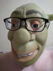 Create meme: mask rubber, mask of Shrek