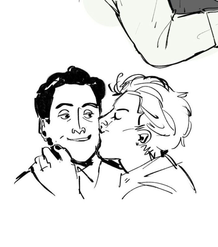 Create meme: Tony Stark and Peter Parker Yaoi, Sportacus and Robbie Slash +18, Good omens slash