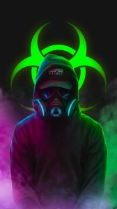 Create meme: neon mask, avatar steam, gas mask art