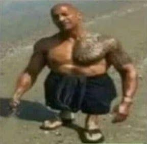 Create meme: megalul OJSC, Dwayne Johnson, Dwayne Johnson torso