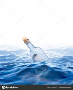 Create meme: message in a bottle, water drop, splash water