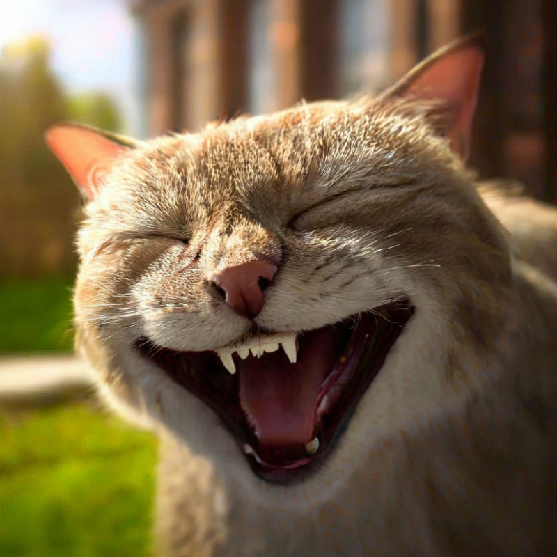 Создать мем: кот смешной, кот улыбка, смеющийся кот