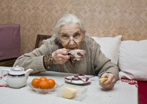 Create meme: meme grandma, old lady, Grandma drinks tea