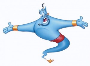 Create meme: I hear and obey, genie, Genie