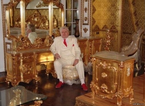 Create meme: the oligarch , All in gold, The king in the Borat palace