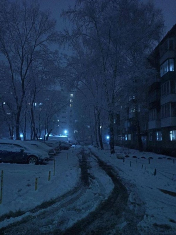 Create meme: snowy night, winter , night snow