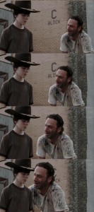 Create meme: Carl the walking dead, Carl walking dead meme, the walking dead Rick and Carl meme