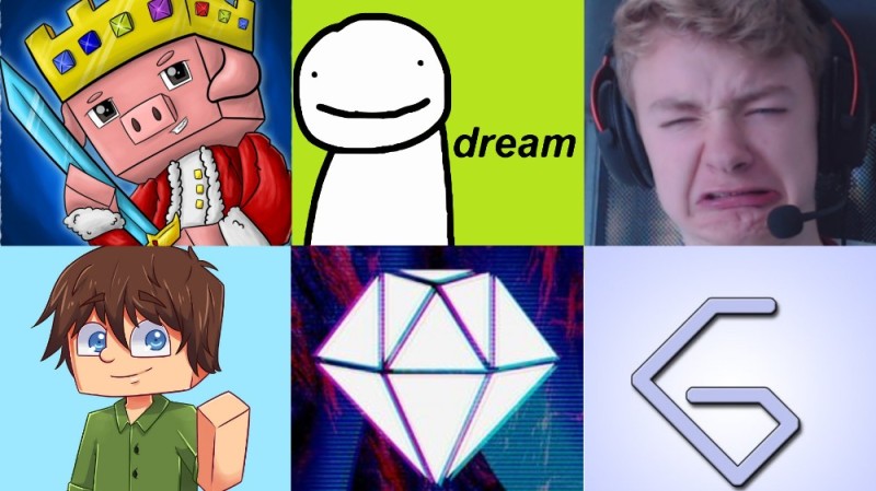 Создать мем: dream vs technoblade, minecraft game, dream minecraft