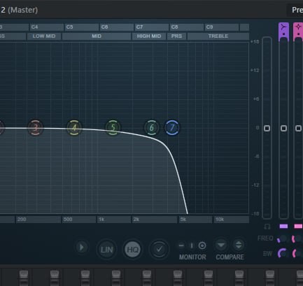 Create meme: equalization of the distortion guitar, fabfilter pro q3, electric guitar equalization distortion