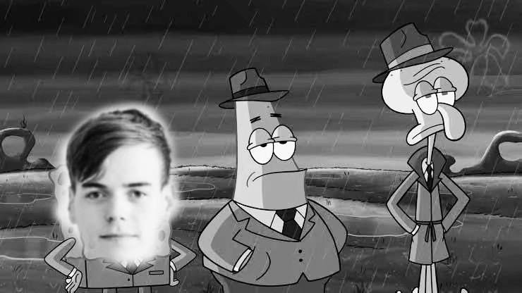 Create meme: Spongebob detective, sponge Bob square pants , Squidward is a private investigator