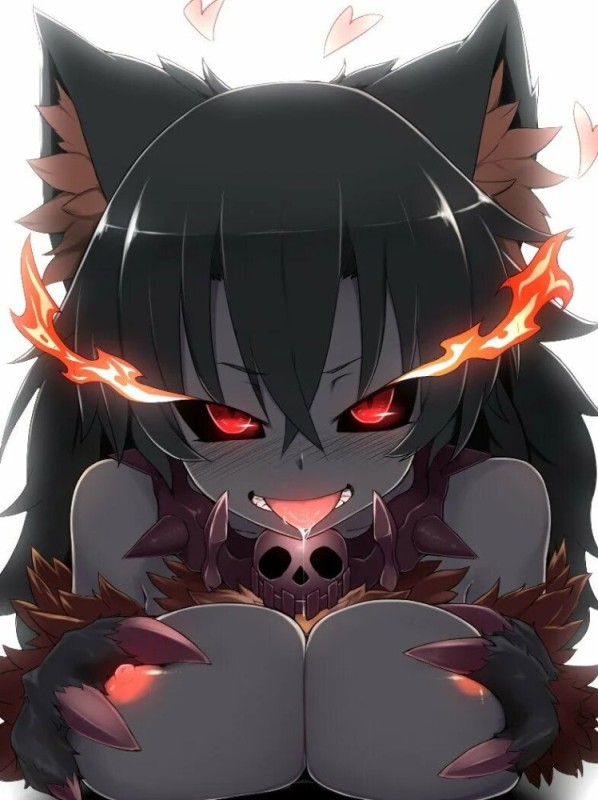 Создать мем: monster girl encyclopedia адская гончая, hellhound monster girl encyclopedia аниме, hellhound mge