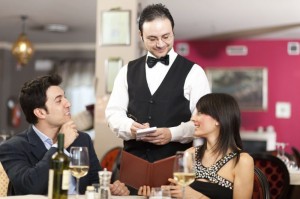 Create meme: waiter order, couple in restaurant and waiter, in the restaurant, ask the waiter