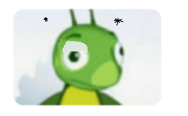 Create meme: kuzya the grasshopper from luntik, Luntik grasshopper, Kuzma of Luntik