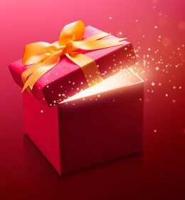 Создать мем: много подарков, красный подарок, открытая подарочная коробка