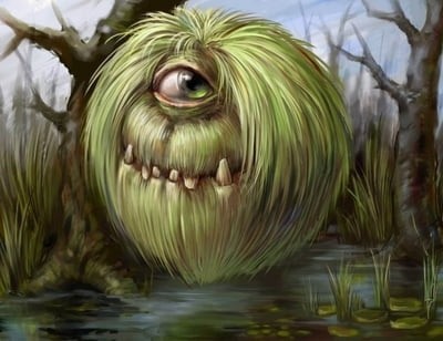 Create meme: swamp monster, funny monster, the terrible goblin