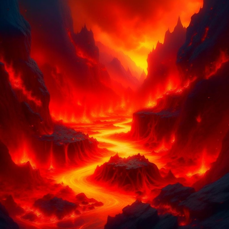 Create meme: inferno art, lava art, underworld art