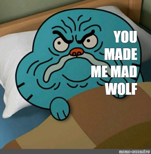 angry wolf meme blank