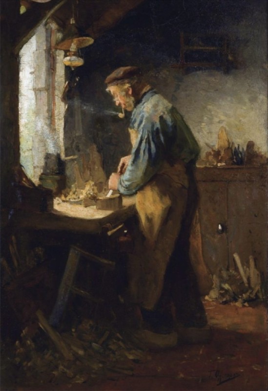 Create meme: Friedrich friedlander (friedrich friedländer), 1825-1901, Albert Anker painting tailor, painting