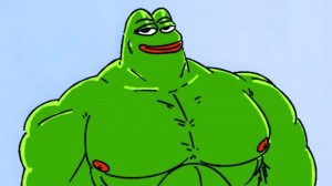 Create meme: Jock meme, inflated frog