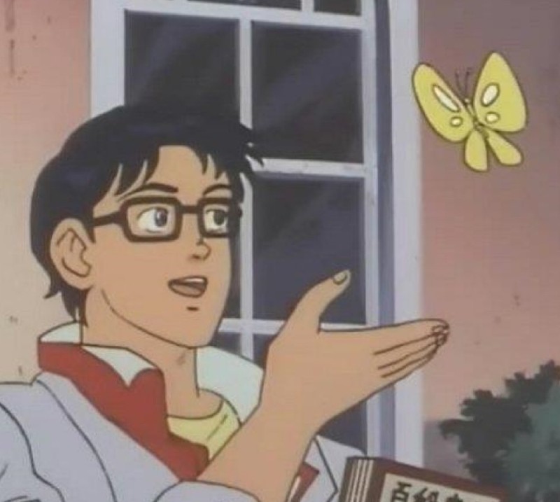 Создать мем: что это за птица мем, мем это бабочка оригинал, is this a pigeon