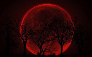 Create meme: red moon, blood moon