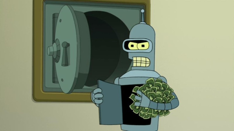 Create meme: Bender futurama money, futurama , Bender 
