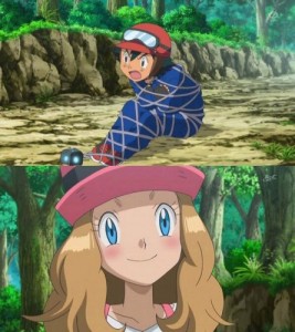 Создать мем: ifunny, ash and serena, pokemon xy