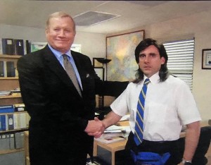 Create meme: male, series the office memes handshake