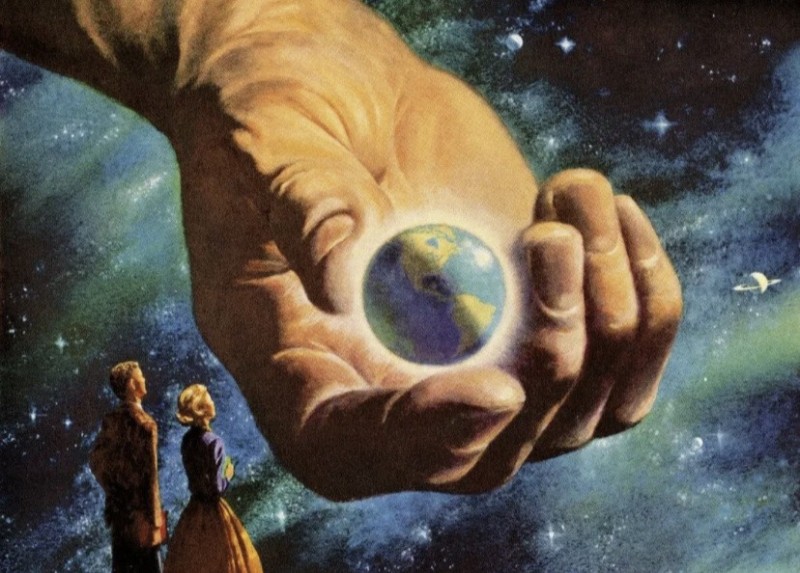 Create meme: The creationist theory of God, creation of the world, In the hands of God