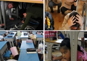 Create meme: Japan little student, student, earthquake at school