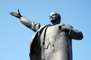 Create meme: monuments, knocked over a monument to Lenin, Lenin statue