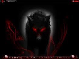 Create meme: black wolf with red eyes