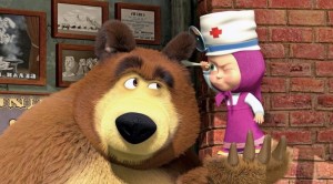 Create meme: bear, cartoon Masha, Masha and the bear Masha doctor