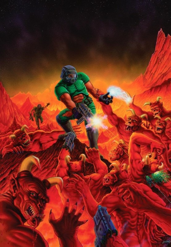 Создать мем: baron of hell, doom 1993 постер, doom 1993 обложка