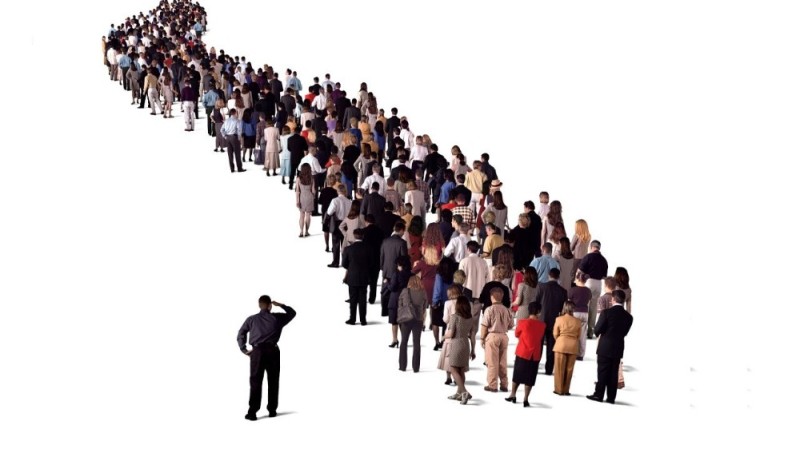 Create meme: a crowd of people, the queue of people, a lot of people on a white background