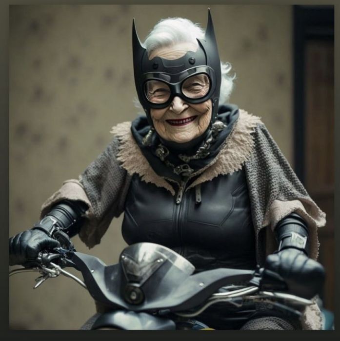 Создать мем: альфред бэтмен, бабушка супергерой, покажи супер бабушку бэтмена