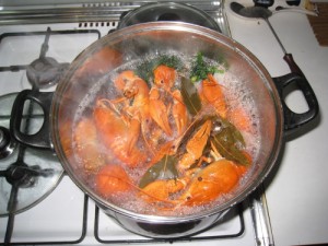 Create meme: boiled crawfish, major cancers, cook crayfish
