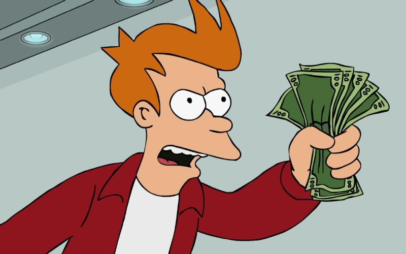 Create meme: futurama meme, fry futurama meme money, fry money