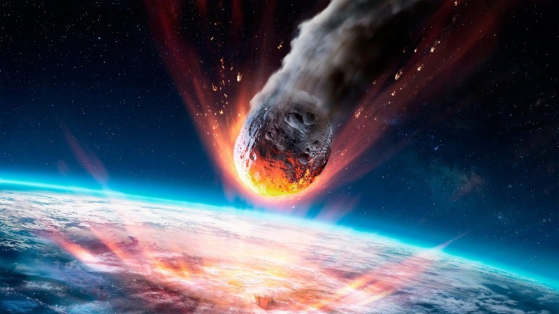 Создать мем: метеорит и планета, астероиды кометы метеоры метеориты, метеориты в космосе
