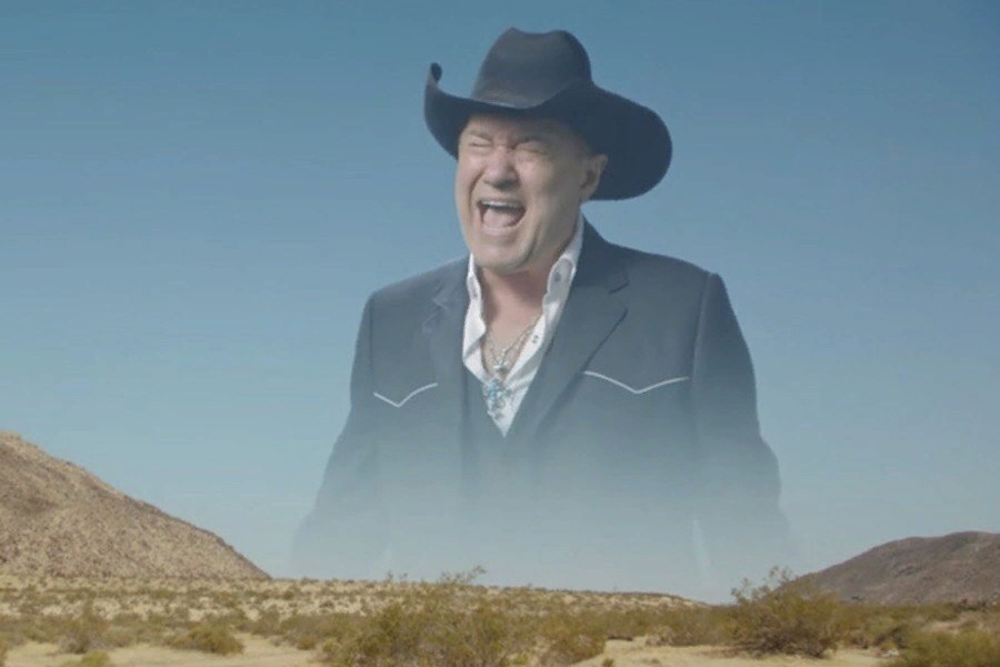 Create meme: a man yells in the mountains, kirin j callinan big enough, screaming cowboy