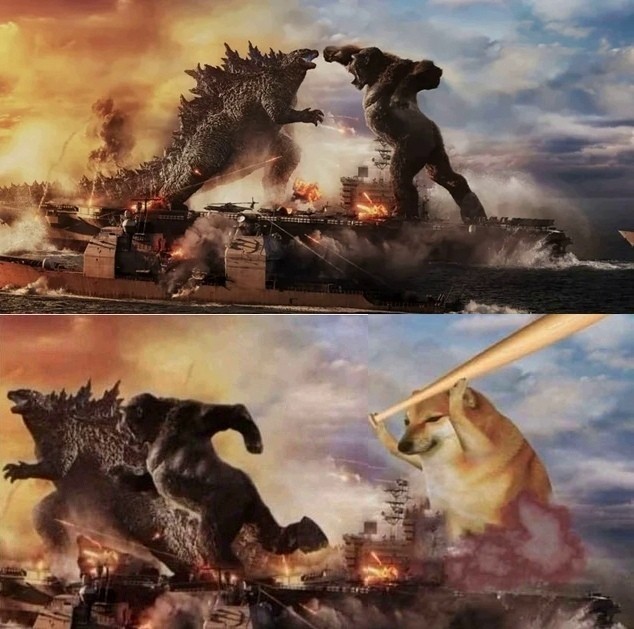 Create meme: Godzilla vs. Kong and Chimes, godzilla vs. kong 2021, Kong Godzilla