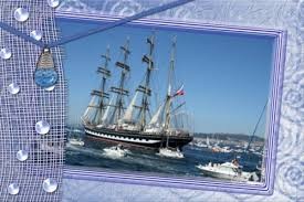 Create meme: animated e-cards with the sailors, the Kruzenstern, Kruzenshtern day of the seafarer