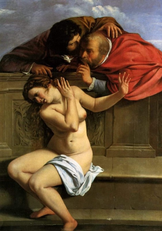 Create meme: Artemisia Gentileschi Susanna and the Elders, Artemisia Gentileschi, oil painting 