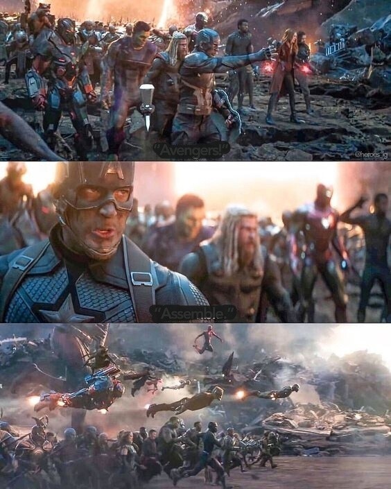 Create meme: Avengers finale Avengers to fight, Avengers finale the final battle, the Avengers final battle