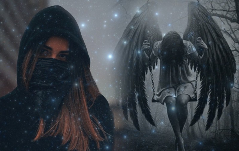 Создать мем: черный ангел арт, тёмный ангел, картина падший ангел