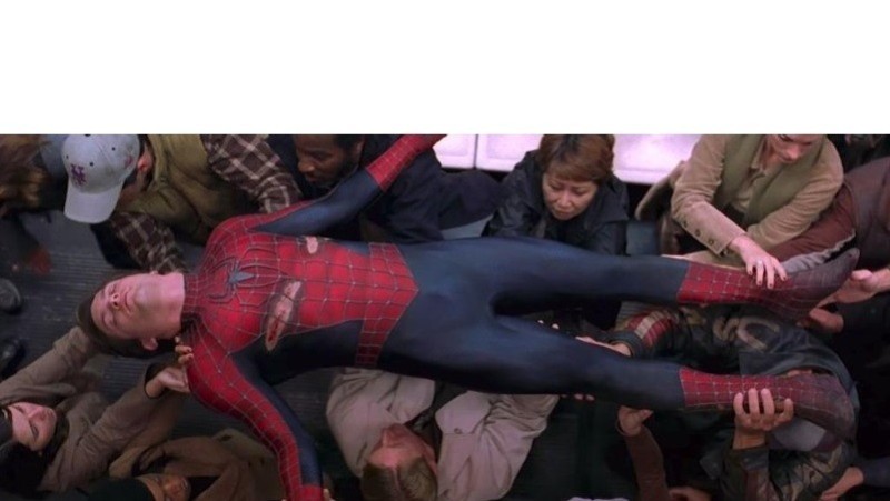 Create meme: Careful he's a hero, Careful he's a spider man hero, heroes spider-man