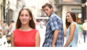 Создать мем: держит за руку, отношения, distracted boyfriend