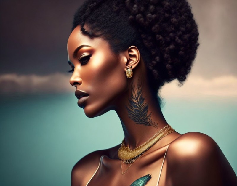 Create meme: girl , dark-skinned girl in profile, african models