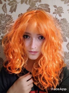 Создать мем: парик, orange and black ombre long wig, девушка