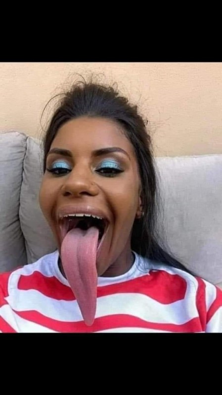 Create meme: long tongues, The girl with the longest tongue, the longest language in the world